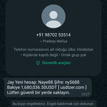WhatsApp Yabancı Ülkeden Gelen Sahte Mesaj