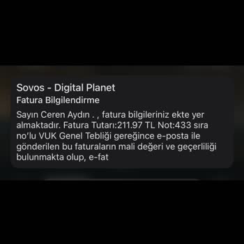 Sovos Türkiye Sovos Digital Planet-Adıma Bir Bilgim Olmayan E-fatura Gönderdi.