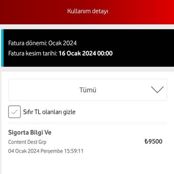 Vodafone Faturama Yansıyan İstenmeyen Kesinti Ve İptal Talebi