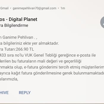 Savos Digital Planet'ten Aldığım Faturanın Şikayet Dilekçesi