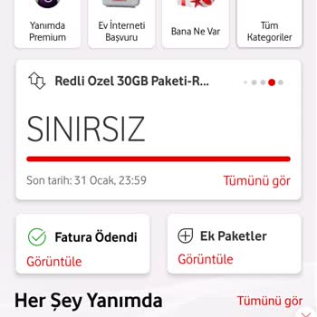 Vodafone Red'li Özel 30 GB Paketi