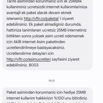 Vodafone Kafasına Göre Ek Paketle Fazladan Fatura Çıkarması