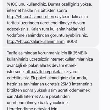 Vodafone Kafasına Göre Ek Paketle Fazladan Fatura Çıkarması