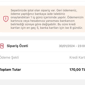 Tıkla Gelsin Sipariş İptali Ve Mağdur Edilmem