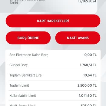 Ziraat Bankası Kredi Kartı Kullanılabilir Limitten Daha Fazla Borç Gözüküyor