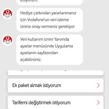 Vodafone Hediye Çarkı İçin Veri Kullanım İzni