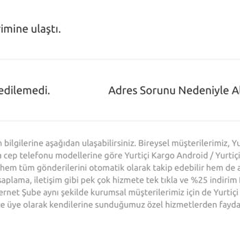 Yurtiçi Kargo Kargom Teslim Edilmedi