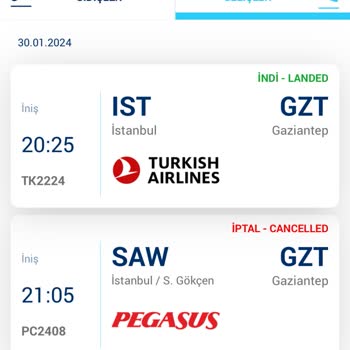 Pegasus Hava Şartları Bahanesiyle Uçuş Değişikliği