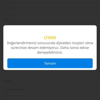 Denizbank Müşterisi Olamıyorum (Mobil Uygulama)