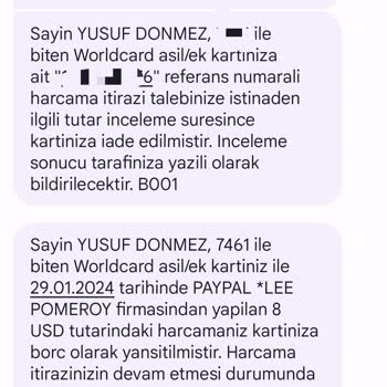 Yapı Kredi Bankası Şüpheli Kredi Kartı İşlemi