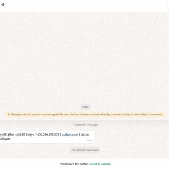 WhatsApp Mesajıyla Şüpheli Durum