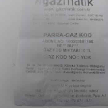Gazmatik Parayı Alan Ancak Yükleme Yapmayan Kiosk