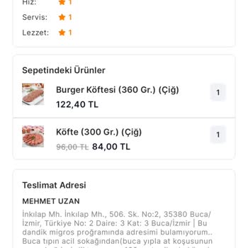 Köfteci Yusuf Restorandan Çiğ Köfte Siparişi Ve İade Süreci Sorunu