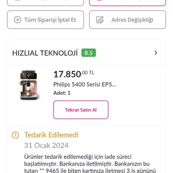 Pazarama Stoktaki Urunu Tedarik Edemedi