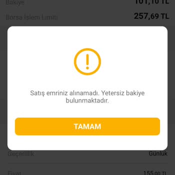 VakıfBank Hisse Senedini Satmıyor Yetersiz Bakiye Uyarısı Veriyor