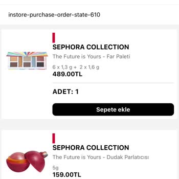 Sephora Stokta Olmayan Ürünlerin Para İadesi
