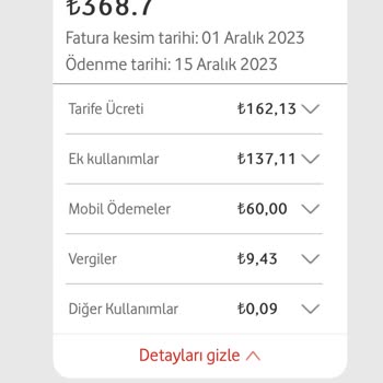 Vodafone Fatura Şaşkınlığı