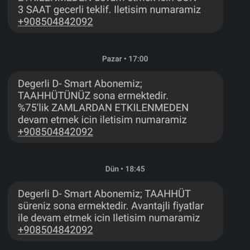 D-Smart Abonelik İptal Talebi