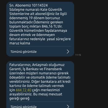 Kale Alarm Defalarca İptal Edilen Aboneliğe Halen Fatura Çıkarıyor