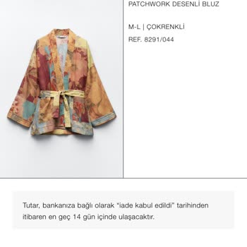 Zara Ürünü İade Ettiğini Söyleyip İade Yapmıyor