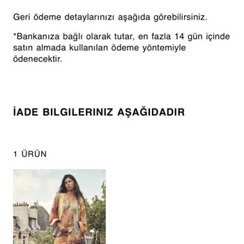 Zara Ürünü İade Ettiğini Söyleyip İade Yapmıyor