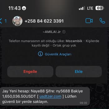 Tether Şüpheli Mesaj Ve Hesap Güvenliği Tehlikesi