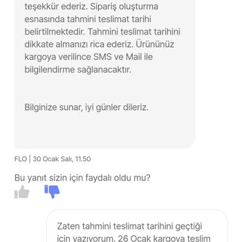 FLO Ayakkabı Bir Türlü Kargoya Verilemeyen Ürünler