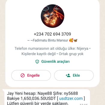 Usdtzer.com Yanıltıcı Amaçlı WhatsApp SMS