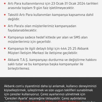 Akbank Sıfır Faiz Vaadi Gerçek Olmadı!