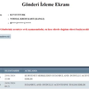 Kuveyt Türk Ve Kuryenet Teslim Problemi