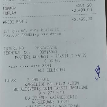 BİM Mağazasından Alınan Ürün