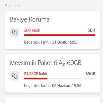 Vodafone Yanlış Yükleme Paket İptali