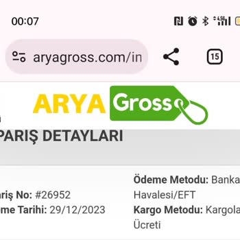 Arya Gross Sipariş 1 Aydır Gelmiyor ve İade De Yapmıyorlar