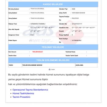 Stradivarius Aras Kargo Mağduriyeti. Tarafıma Ulaşmayan Ürün.