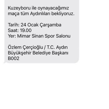Aydın Büyükşehir Belediyesi'nden SMS Almak İstemiyorum