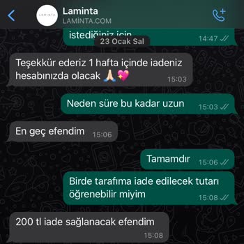 Laminta.com İade Sağlamıyor