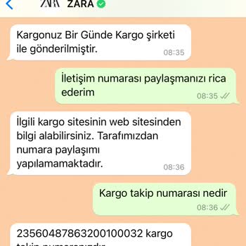 Zara Ve Bir Günde Kargo'dan Şikayetçiyim