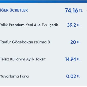 Turkcell Faturasına Paket Dışı Yansıtılan Ödemeler