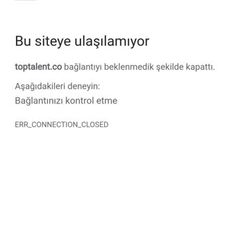 Toptalent Bağlantı Sorunu, Sayfa Gitti