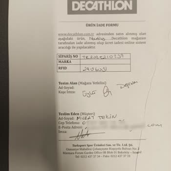 Decathlon Yasal Değişim Sorumluluğunu Yerine Getirmiyor