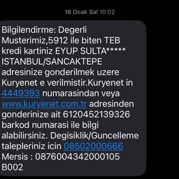 Kuryenet Teslim Edilemeyen Kargo