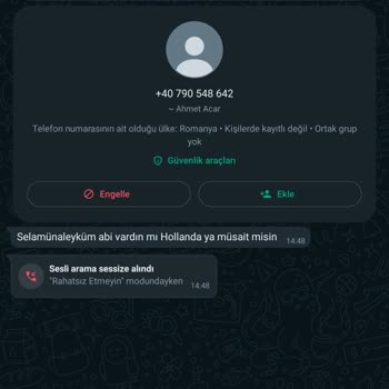 WhatsApp Yurt Dışından Mesaj