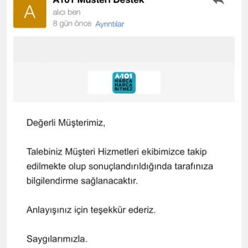 A101 Ürün Elime Ulaşmadı