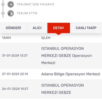 KARGOMsende Teslim Edilemeyen Sipariş