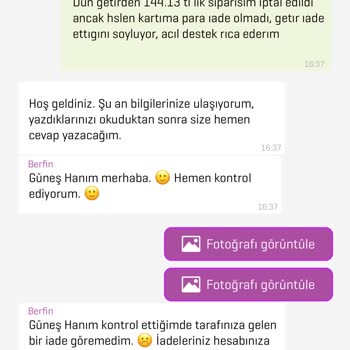 Getir Firması İptal Edilen Ürünün Parasını İade Etmiyor!
