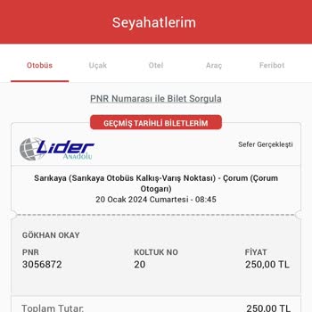 Lider Anadolu Otobüs Gelmedi Biletim Yandı
