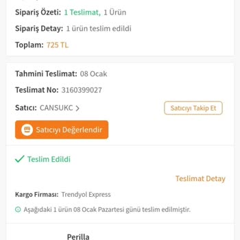 Cansu Kc (Afyon) Trendyol'dan Alışveriş Sorunu
