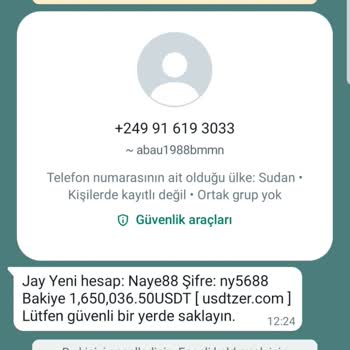 Tether Tanımadığım Bir Numaradan Şüpheli Bir Mesaj Aldım