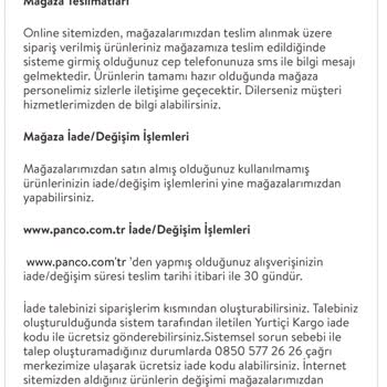 Panço İnternet Mağazasından Alınan Her Ürün İade Ol-a-mıyor!