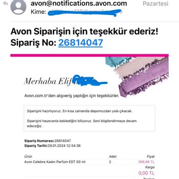 Avon Kozmetik Ücreti Alınıp Gönderilmeyen Ürün
